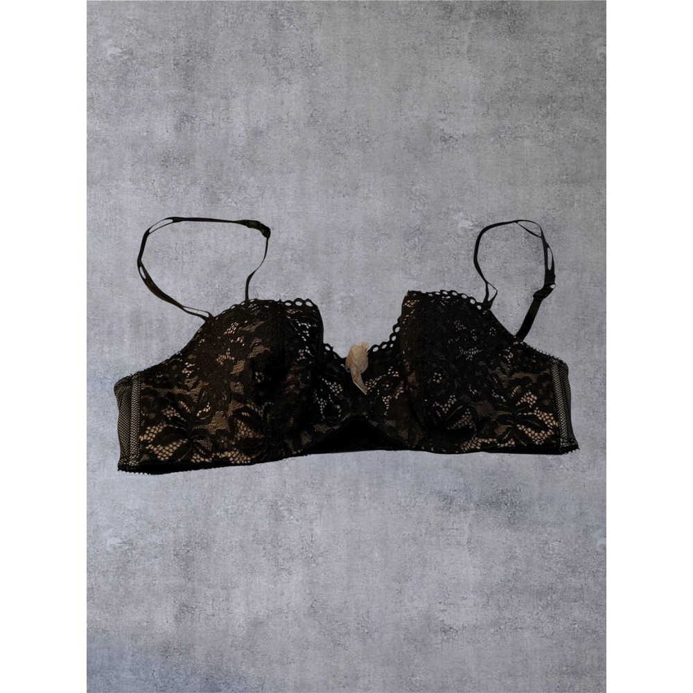 b.tempt'd Underwire Bra Womens 36B Black Nude Floral Lace 953144 EUC